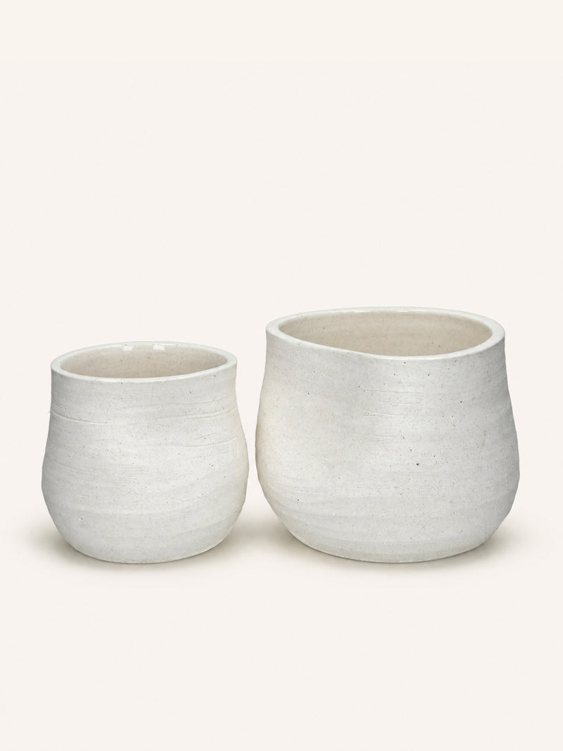 PUNCH - jar - ceramic - DIA 20,5 x H 20,5 cm - white