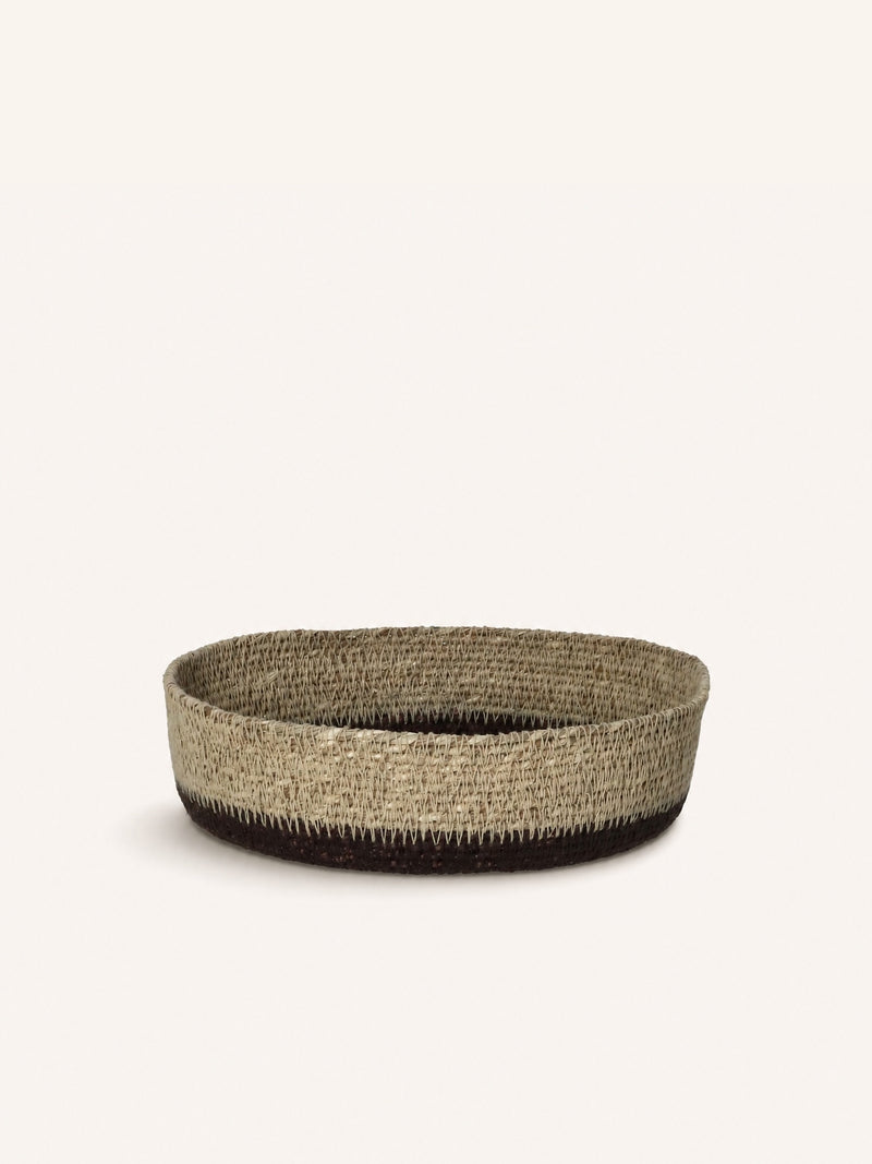 QUADRI - bread basket - seagrass - DIA 20 x H 5,5 cm - chocolate