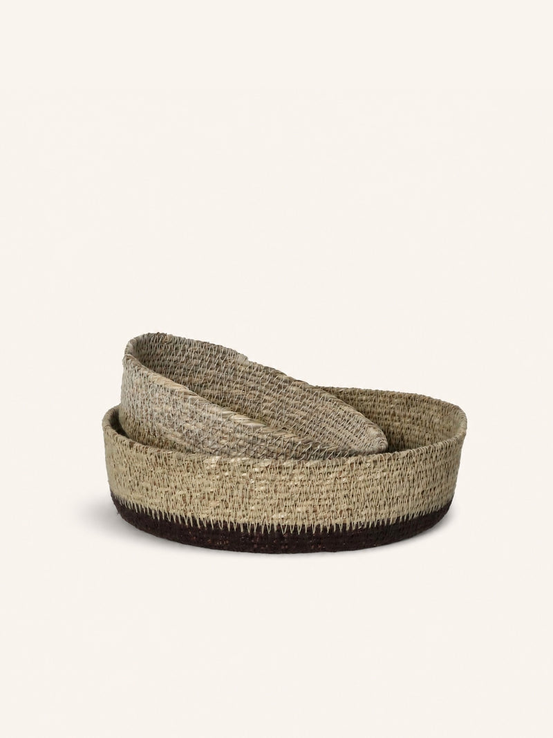 QUADRI - bread basket - seagrass - DIA 15 x H 5 cm - oatmeal