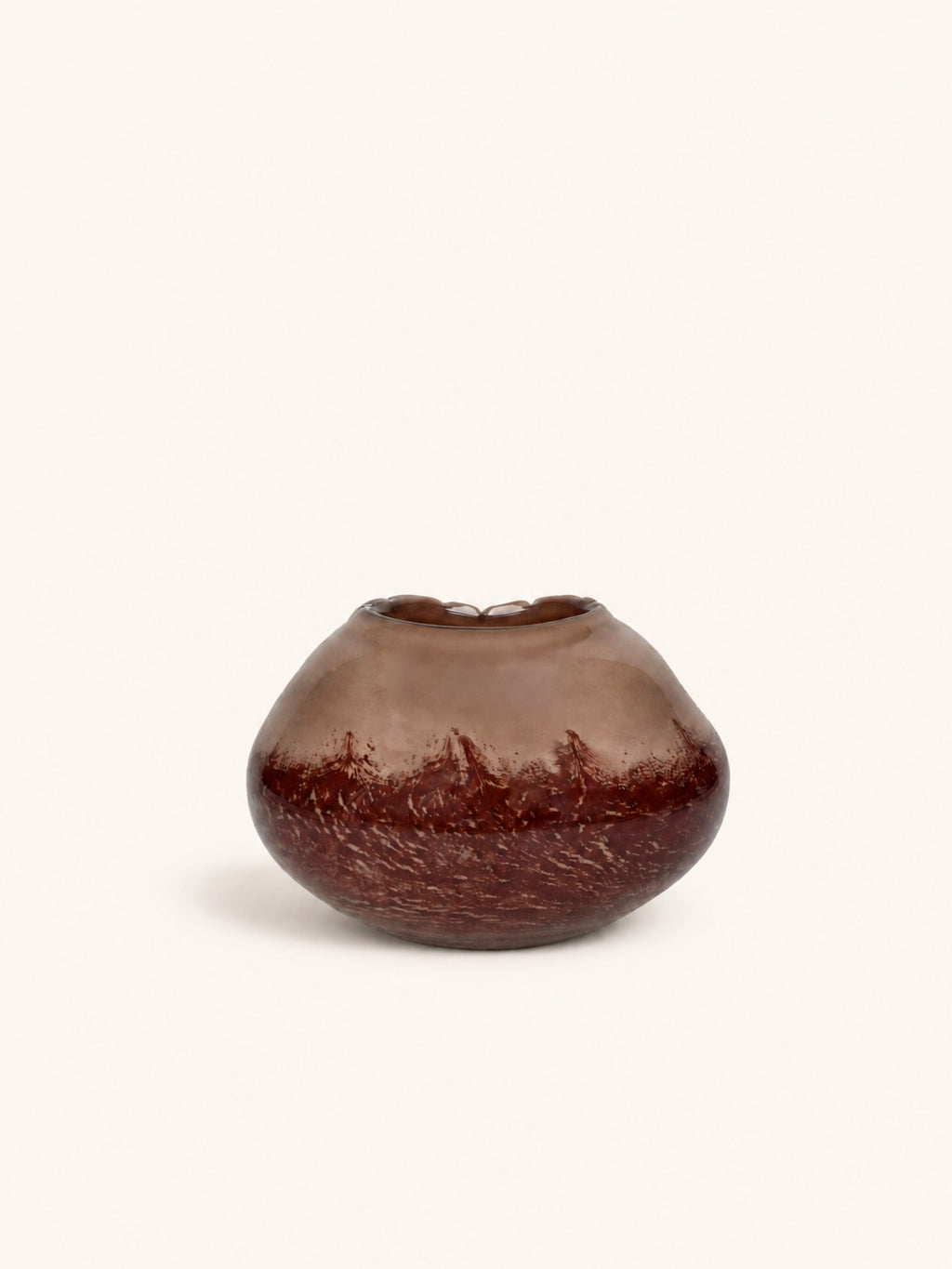 ANIMA - vase / lantern - glass - DIA 20,4 x H 14 cm - burgundy