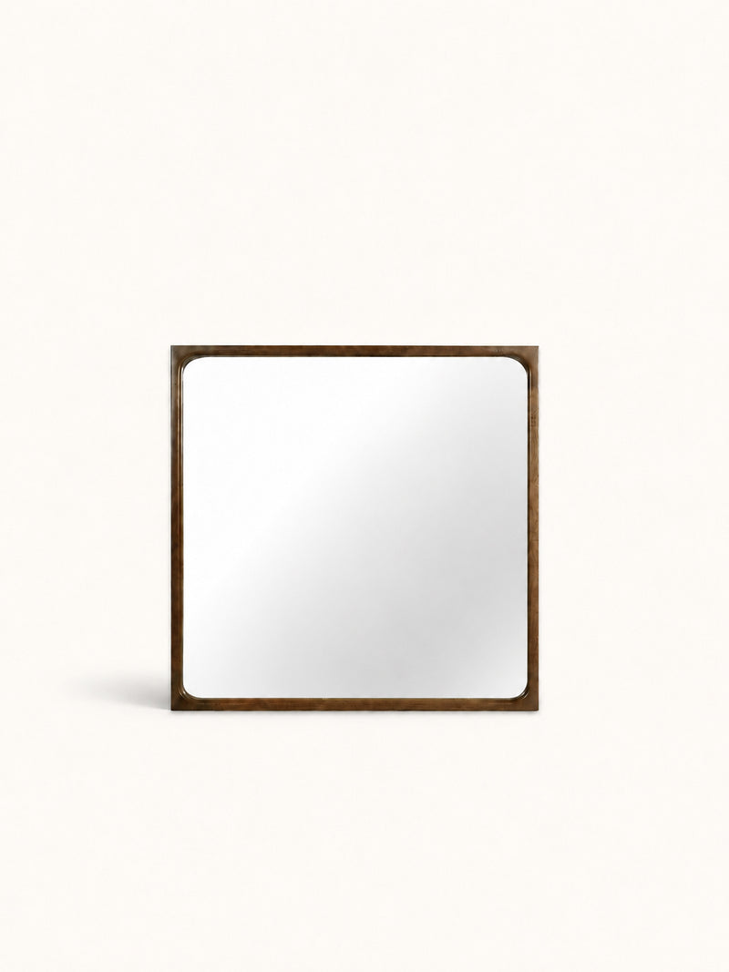 OMBRE - spiegel - obovata hout - L 80 x W 3,5 x H 80 cm - walnoot