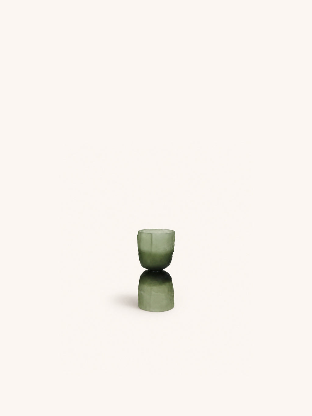 DIABOLO - vase / candle holder - glass - DIA 9 x H 18 cm - green