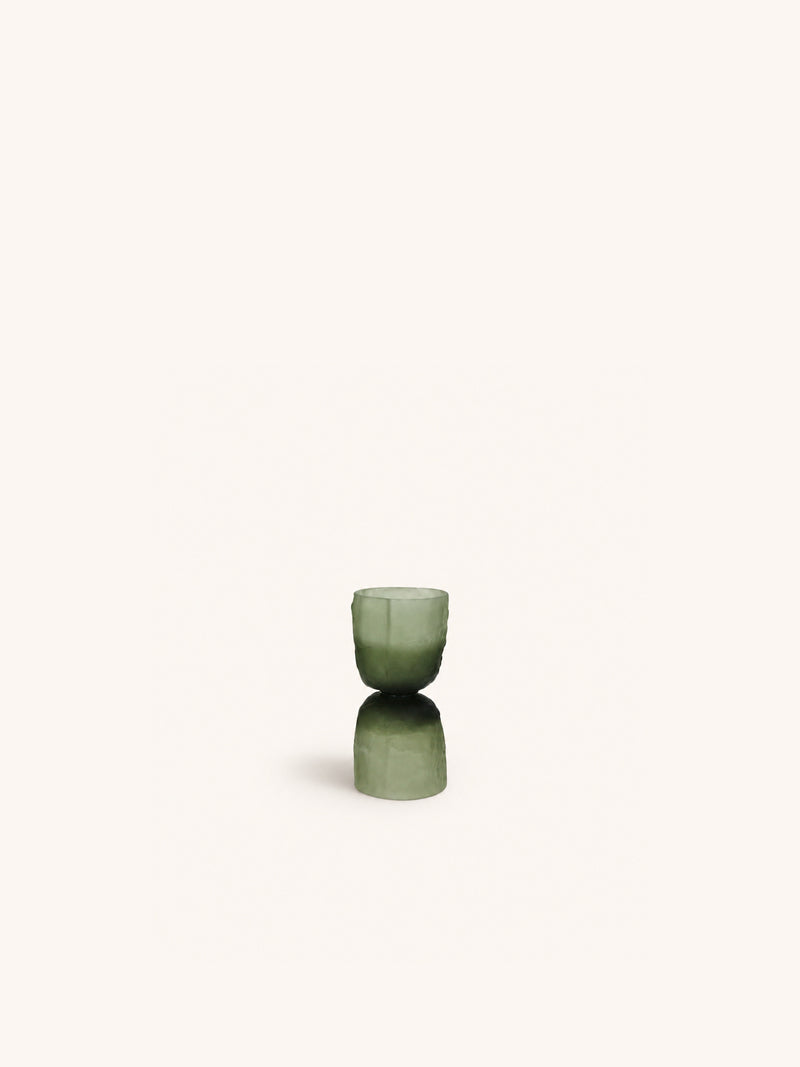 DIABOLO - vaso / portacandele - vetro - DIA 9 x H 18 cm - verde