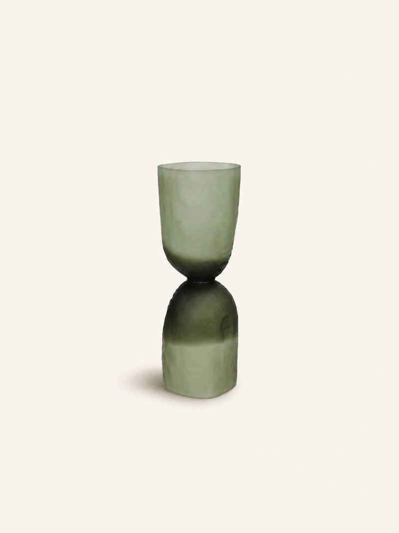 DIABOLO - vaso / portacandele - vetro - DIA 11,5 x H 32 cm - verde