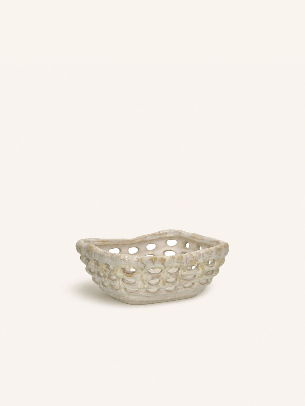 PANEA - broodmand - steengoed - L 15 x W 13 x H 6 cm - beige