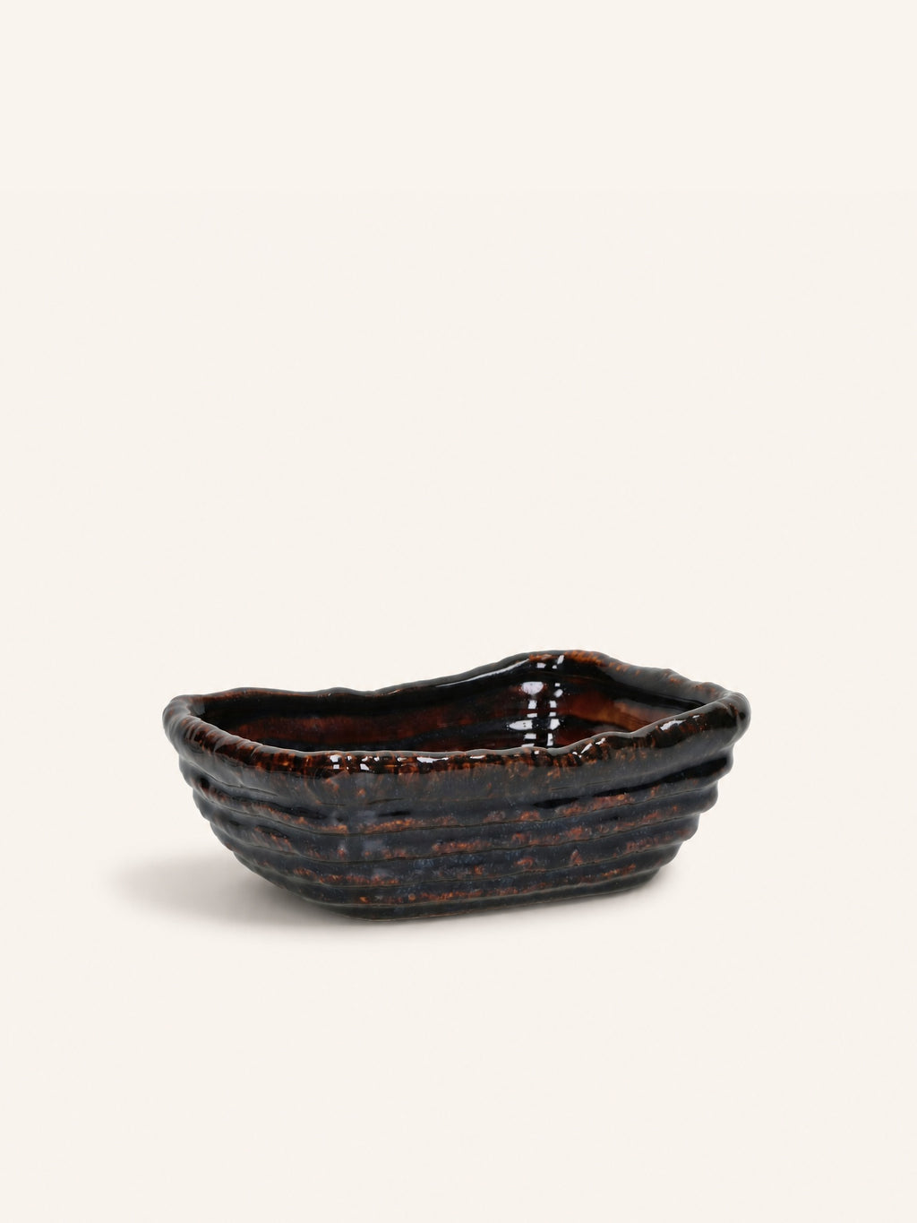 PANEA - panera - cerámica - L 20 x W 15 x H 7 cm - ámbar oscuro