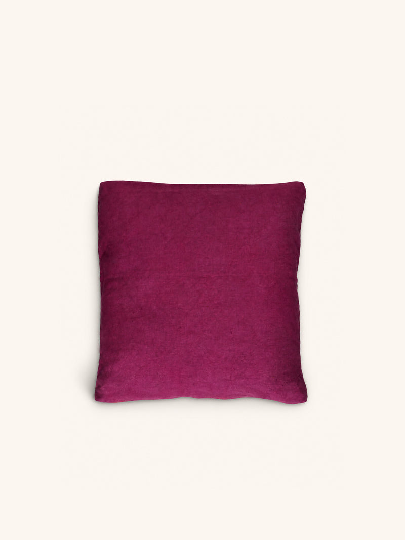 LIORA - cushion - cotton - L 45 x W 45 x H 5 cm - dark pink