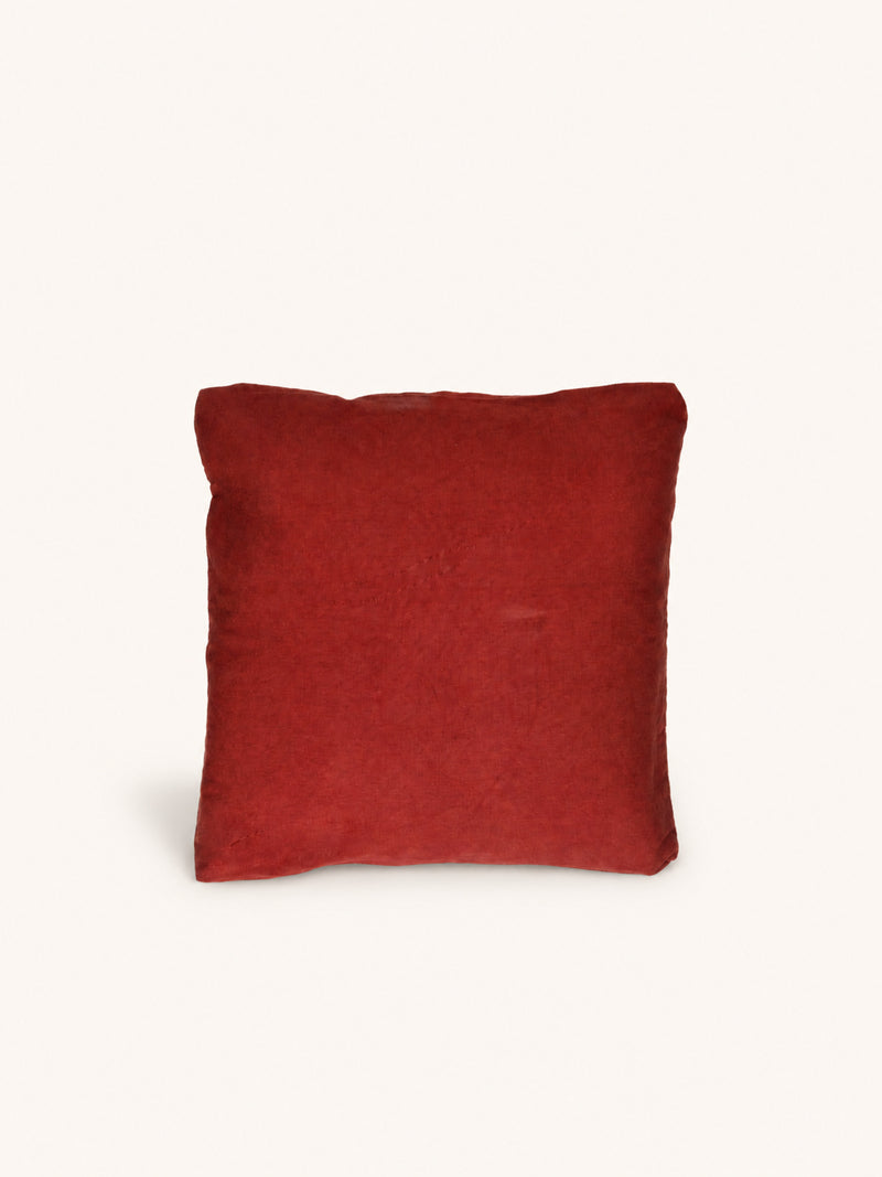 LIORA - cushion - cotton - L 45 x W 45 x H 5 cm - dark red