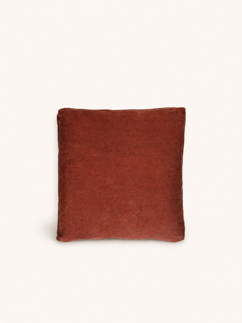 LIORA - cushion - cotton - L 45 x W 45 x H 5 cm - rust