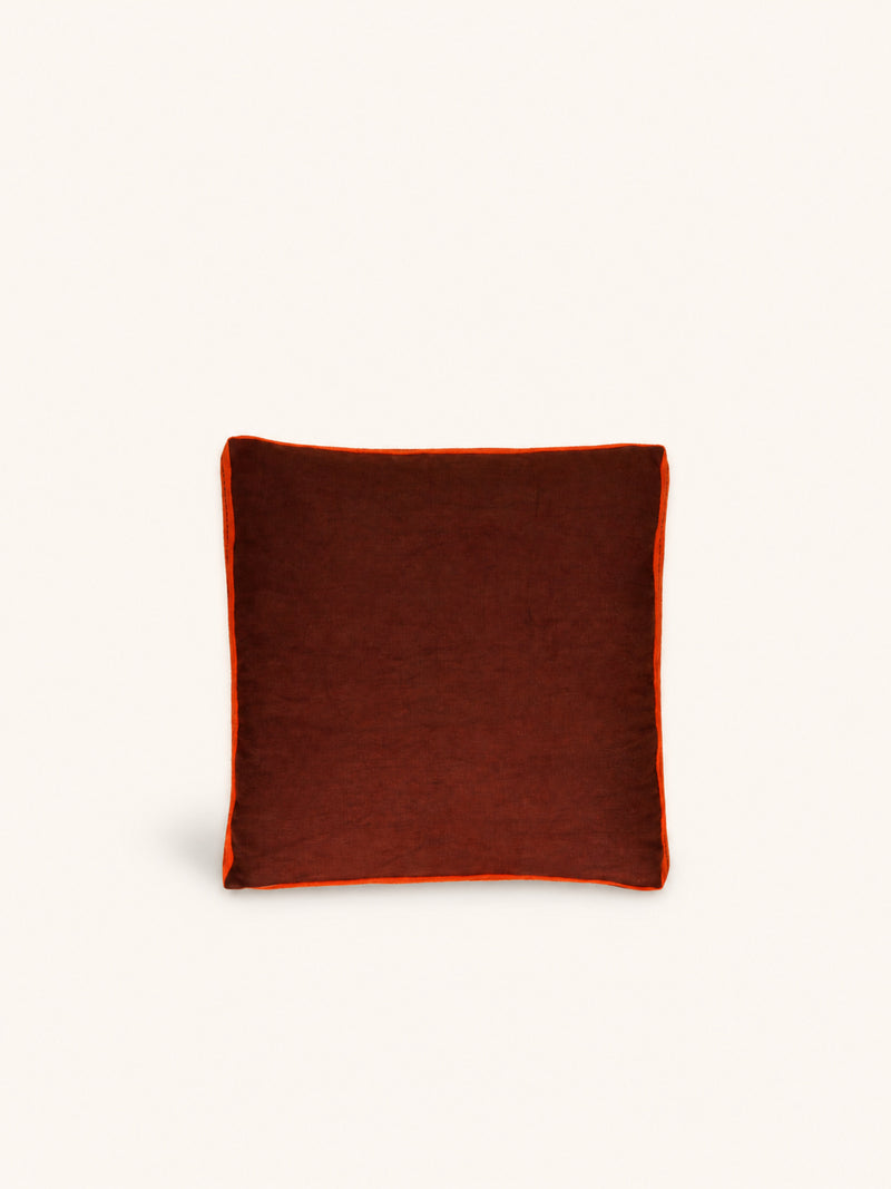 LIORA - cushion - cotton - L 45 x W 45 x H 5 cm - rust