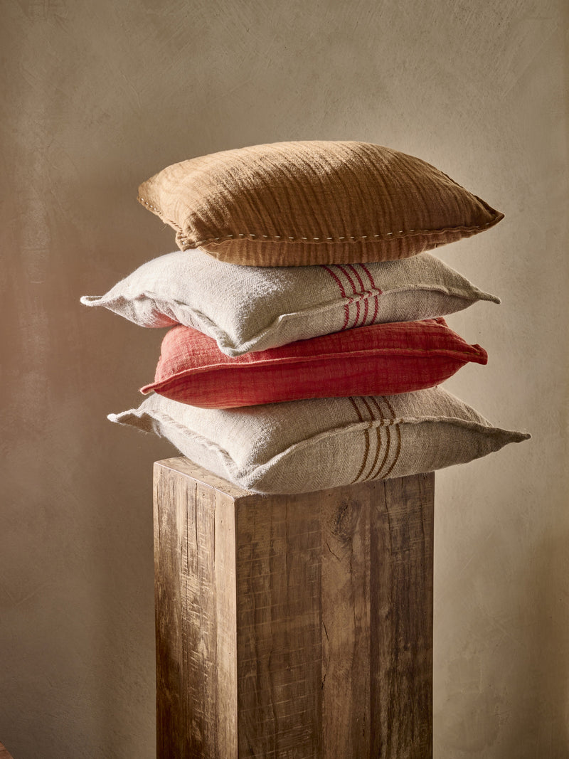 PAMBA - cushion - cotton - L 45 x W 45 cm - paprika