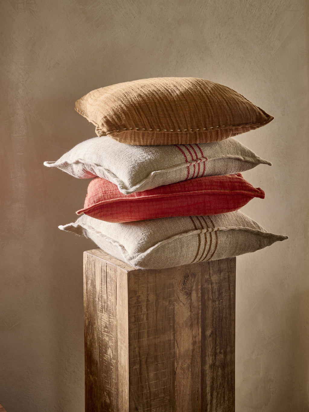 PAMBA - Kissen - Leinen - L 45 x W 45 cm - Paprika