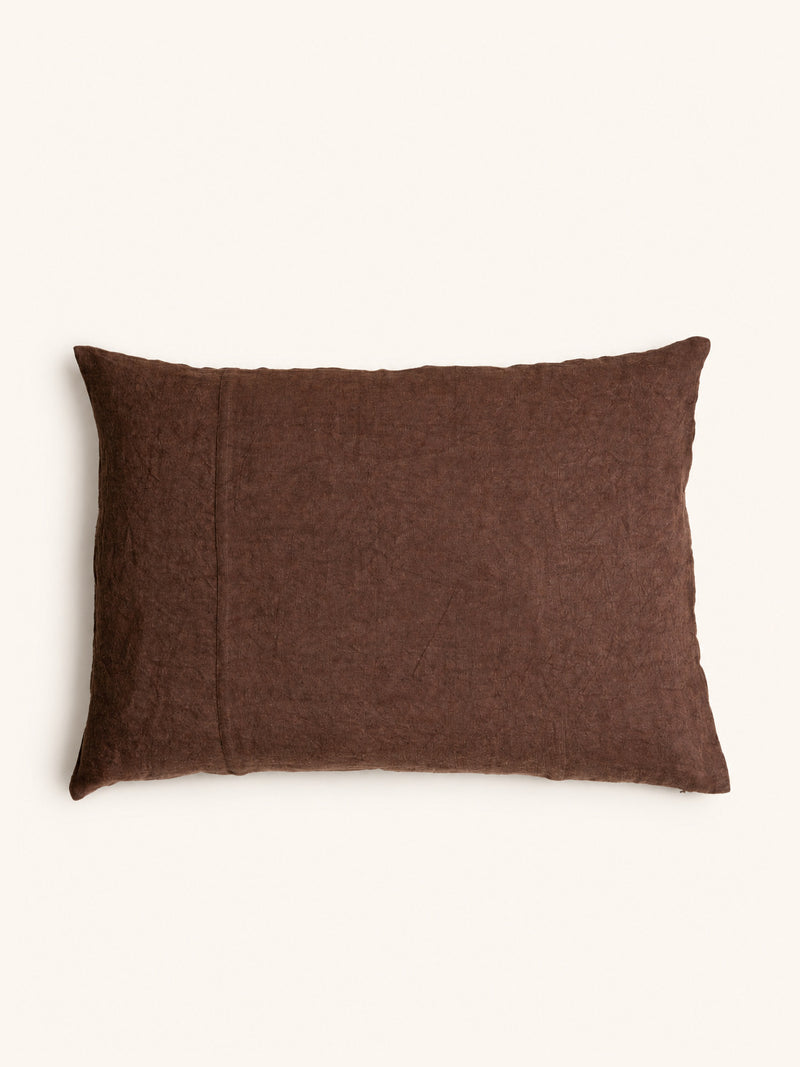 ALPHA BASICS - cushion - linen - L 70 x W 50 cm - chocolate