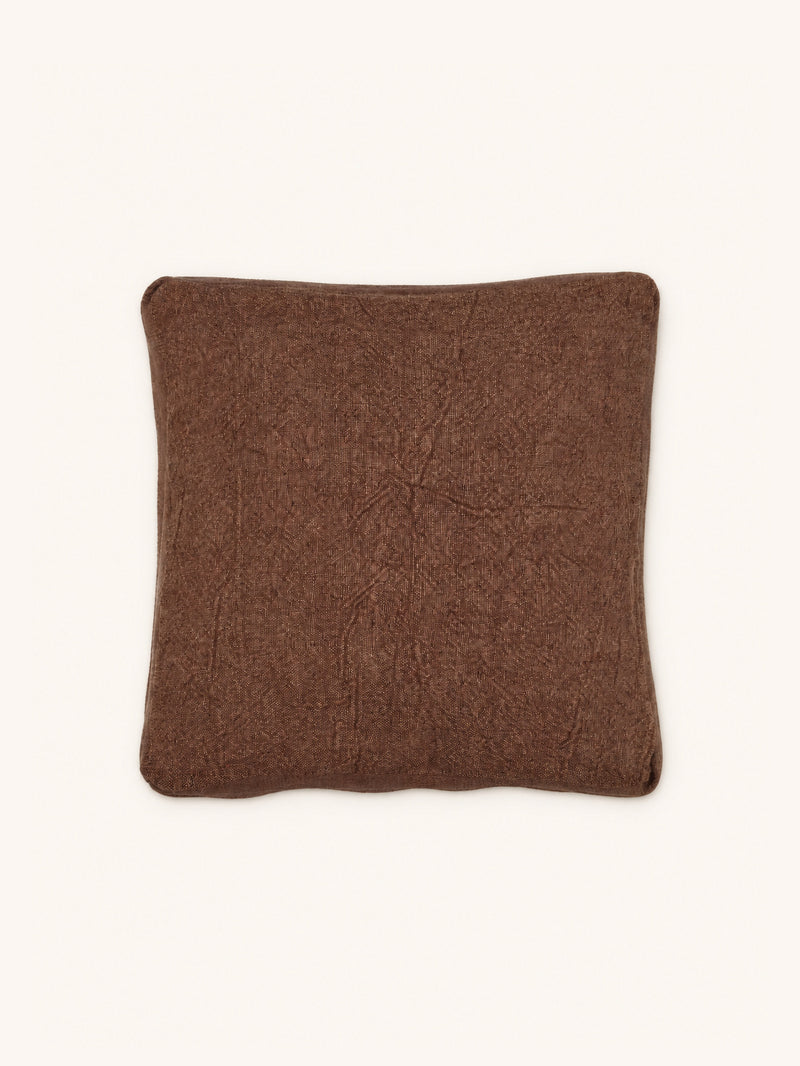 ALPHA CLASSICS - cushion - linen - L 60 x W 60 cm - chocolate