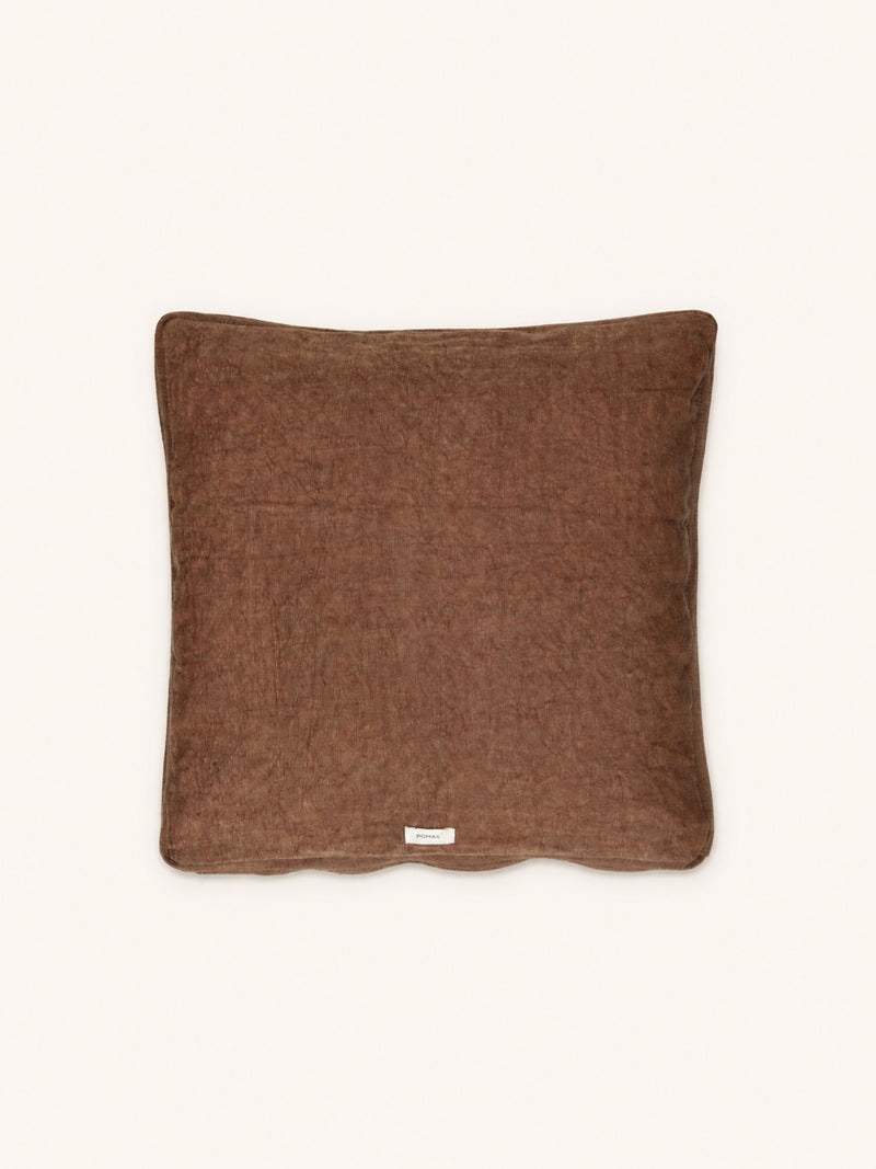 ALPHA CLASSICS - cushion - linen - L 60 x W 60 cm - chocolate