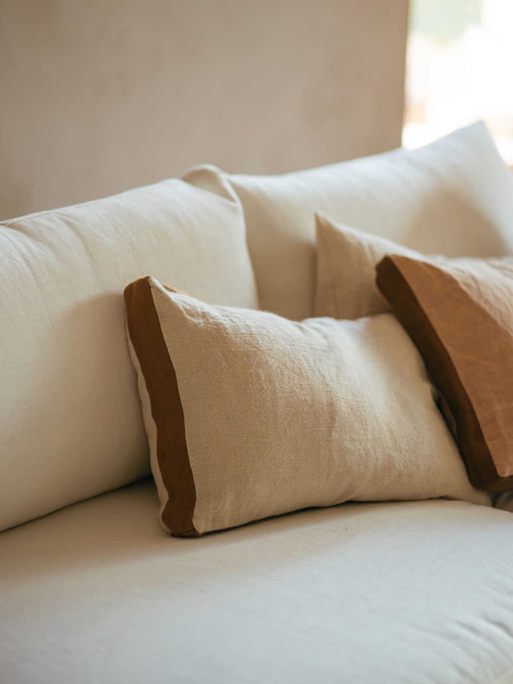 ALPHA CLASSICS - coussin - lin - L 60 x W 40 cm - ivoire