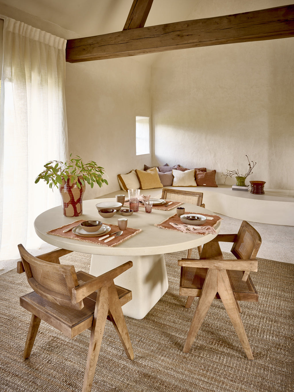 ALPHA CLASSICS - cushion - linen - L 45 x W 45 cm - ochre