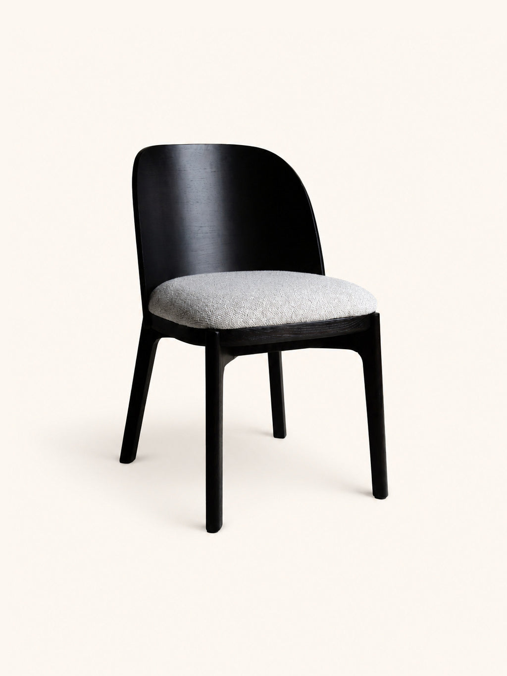 ZURI - silla - roble - L 50 x W 55,5 x H 78,5 cm - blanco roto