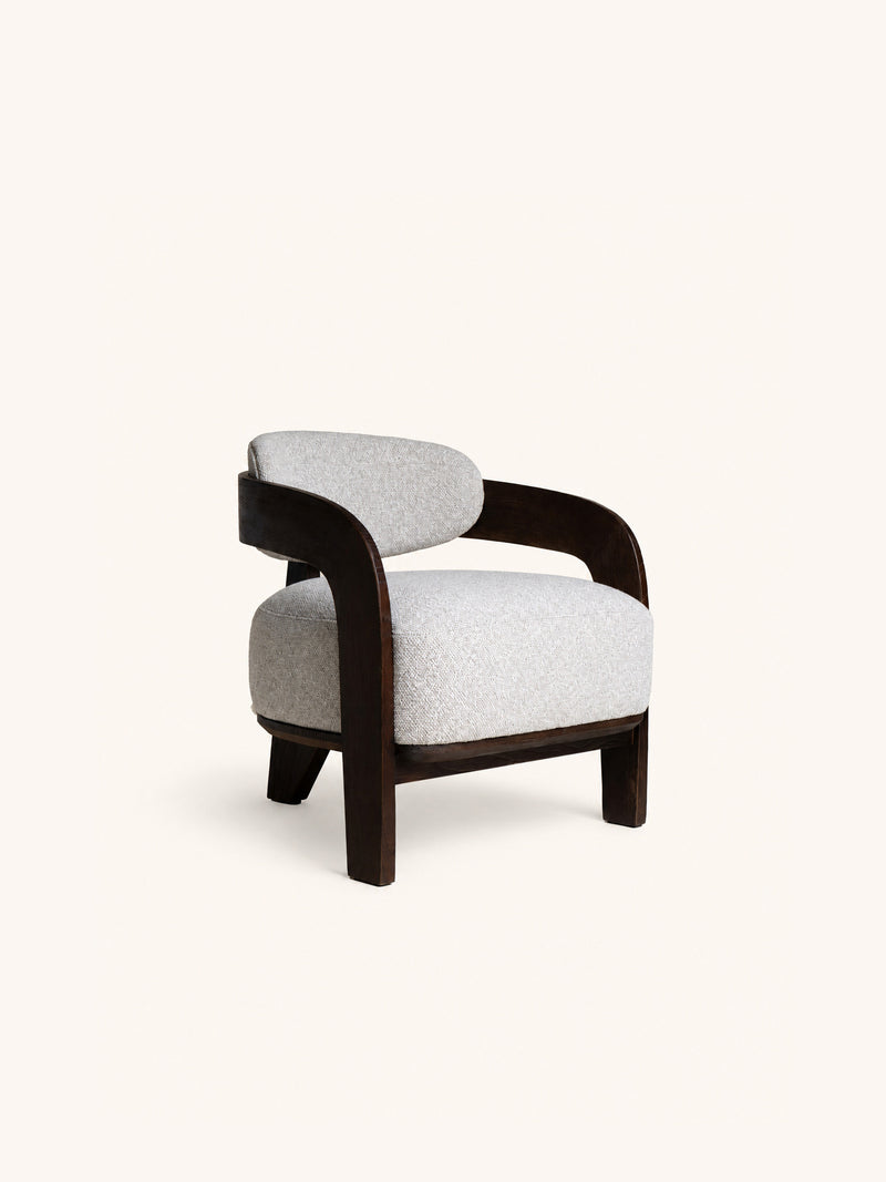 TRIVA - lounge armchair - ash wood - L 65,5 x W 69,5 x H 69,5 cm - off-white