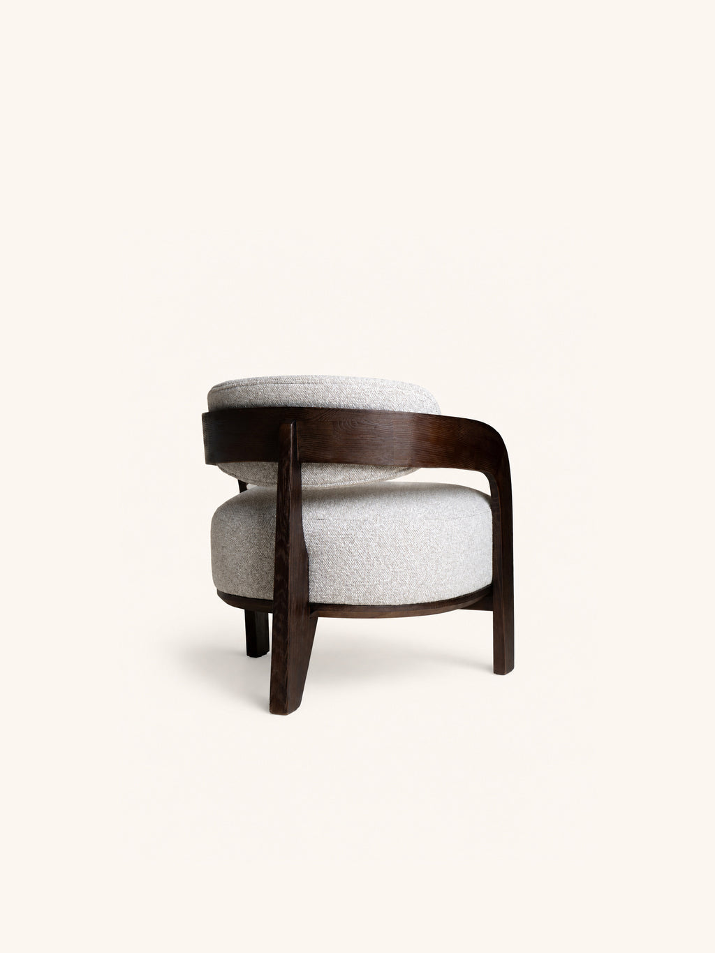TRIVA - lounge fauteuil - essenhout - L 65,5 x W 69,5 x H 69,5 cm - gebroken wit