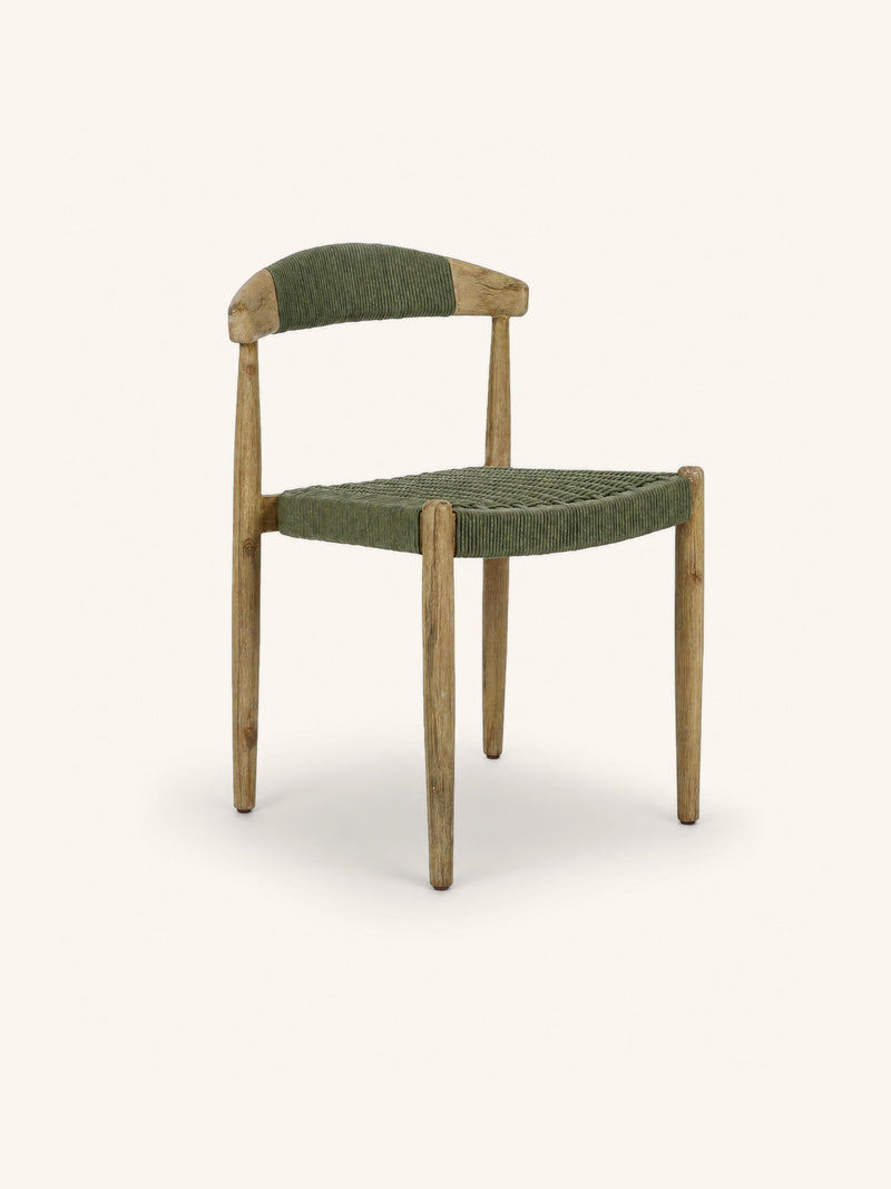 MIRA - stoel - acacia hout - L 46 x W 51 x H 76 cm - groen