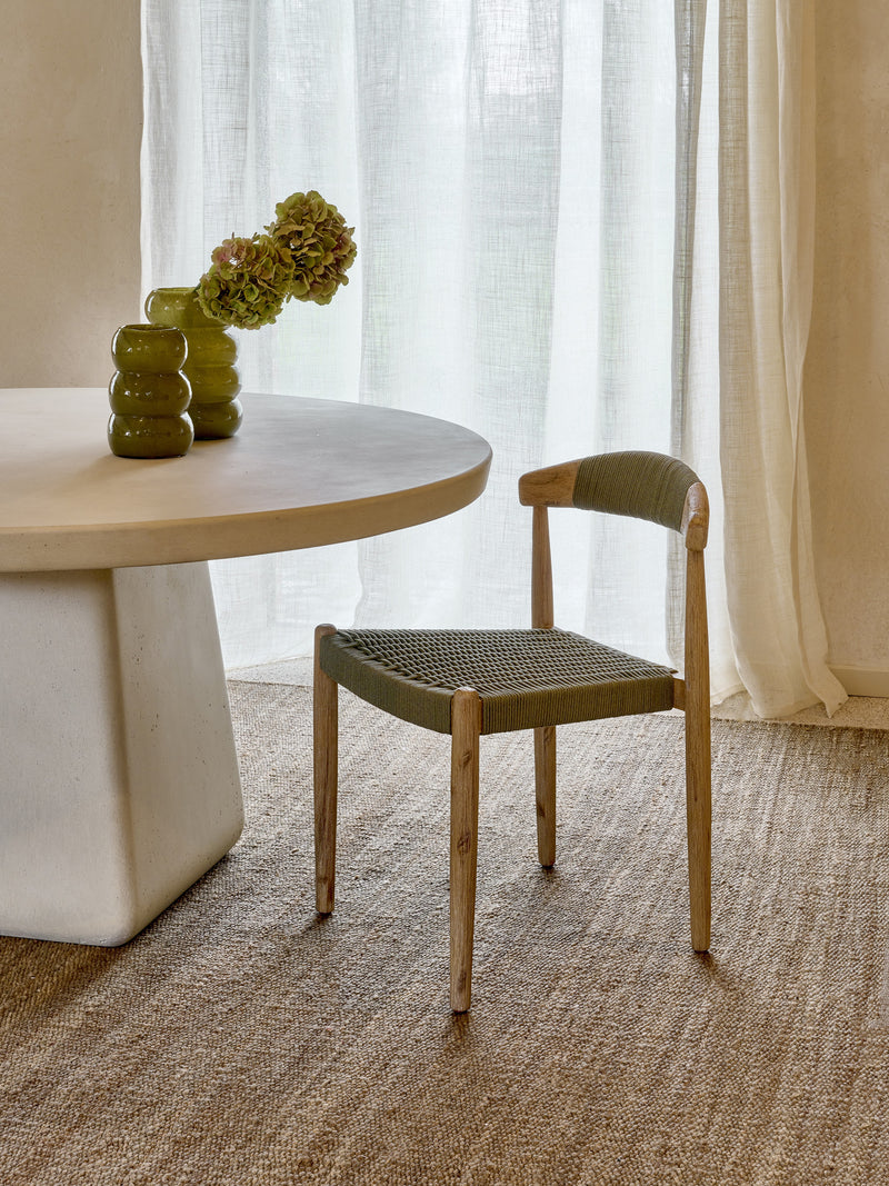 MIRA - stoel - acacia hout - L 46 x W 51 x H 76 cm - groen