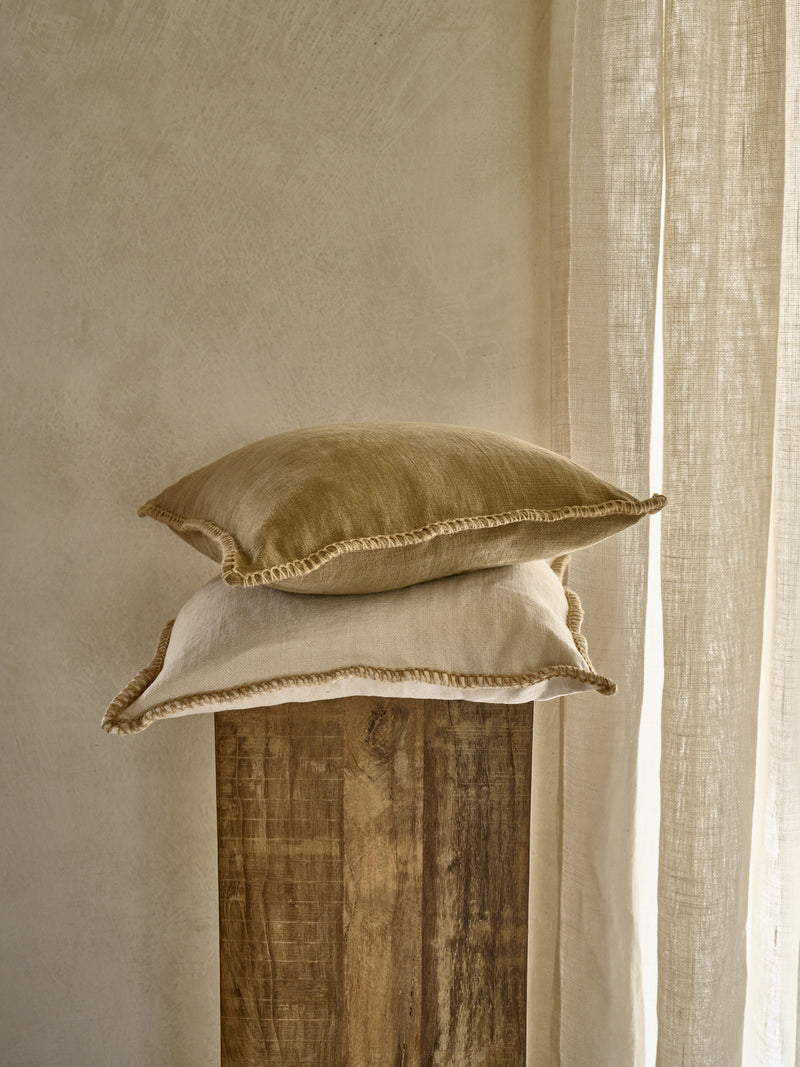 STITCH - cushion - jute - L 60 x W 60 cm - beige