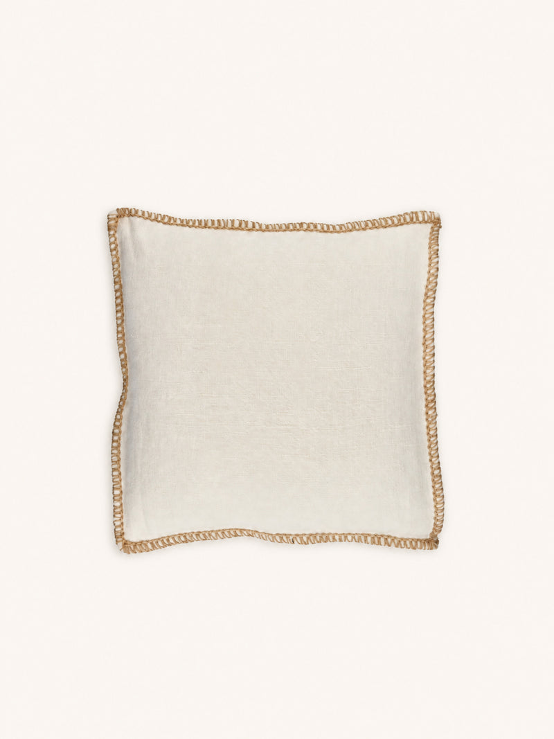 STITCH - cushion - jute - L 50 x W 50 cm - off-white