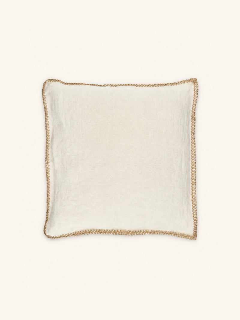 STITCH - cushion - jute - L 60 x W 60 cm - off-white