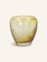 Oranje – PRISMA - vaso/portacandela - vetro - DIA 30,5 x H 30 cm - ambra