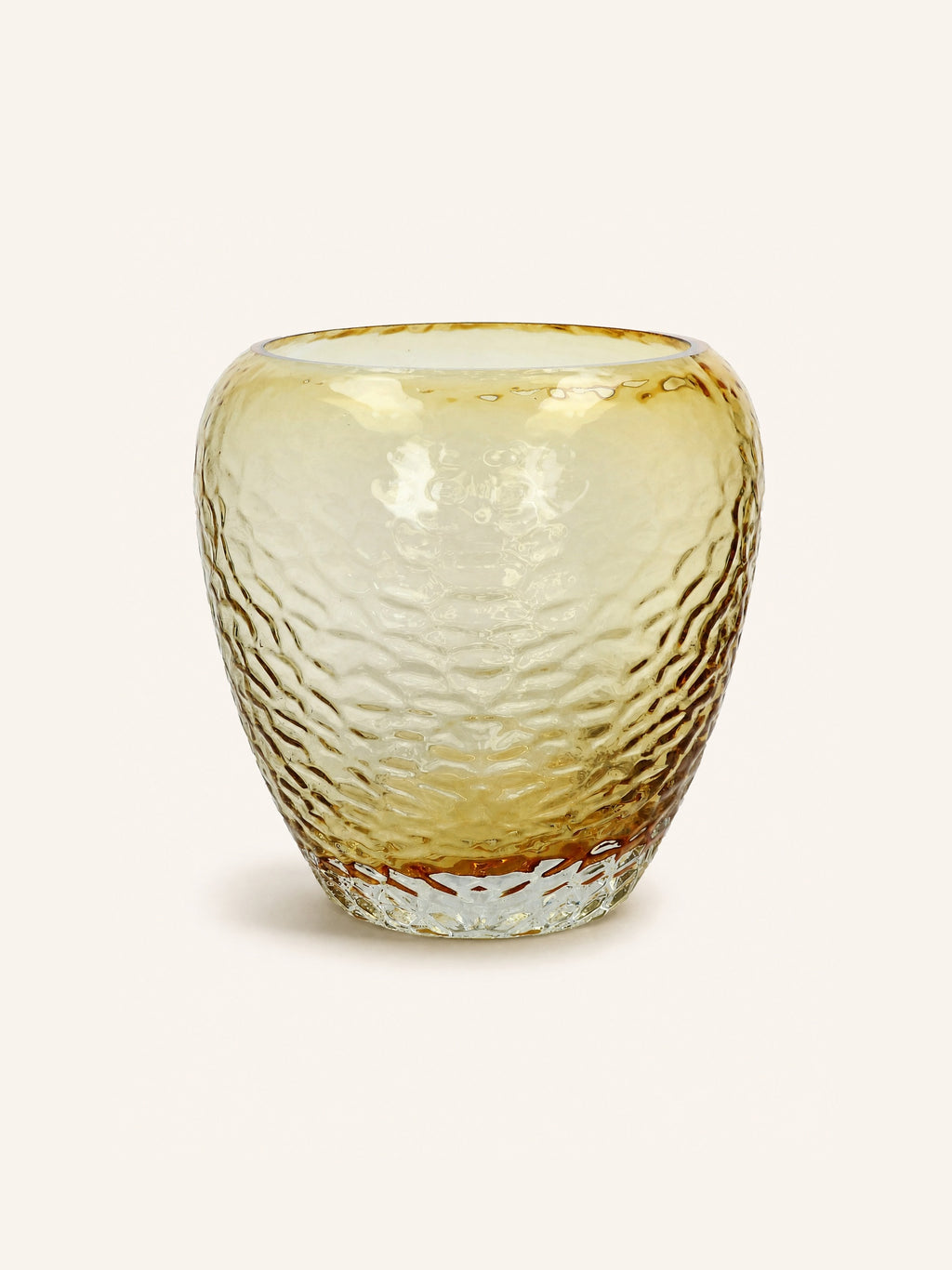PRISMA - Vase/Windlicht - Glas - DIA 30,5 x H 30 cm - bernsteinfarben
