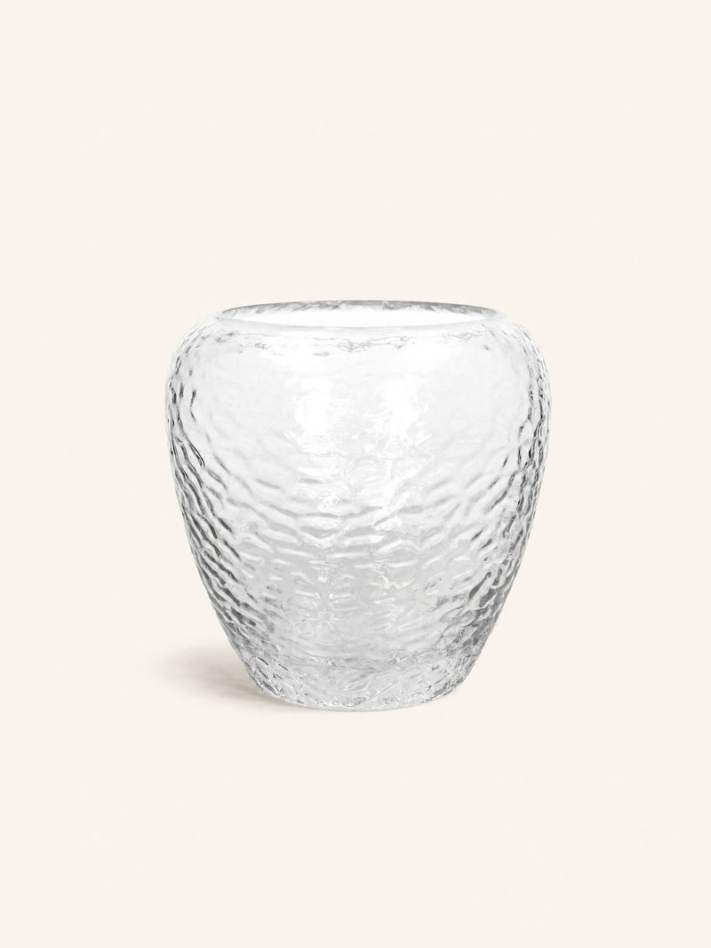 PRISMA - vase / lantern - glass - DIA 28 x H 27,5 cm - transparent