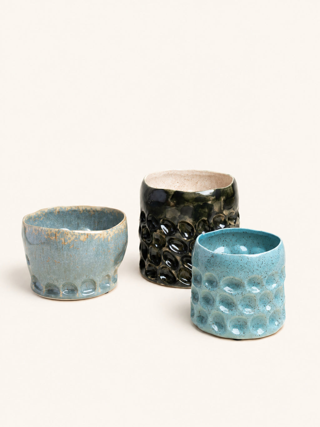 BOSSANOVA - pot - stoneware - DIA 21 x H 19 cm - aqua