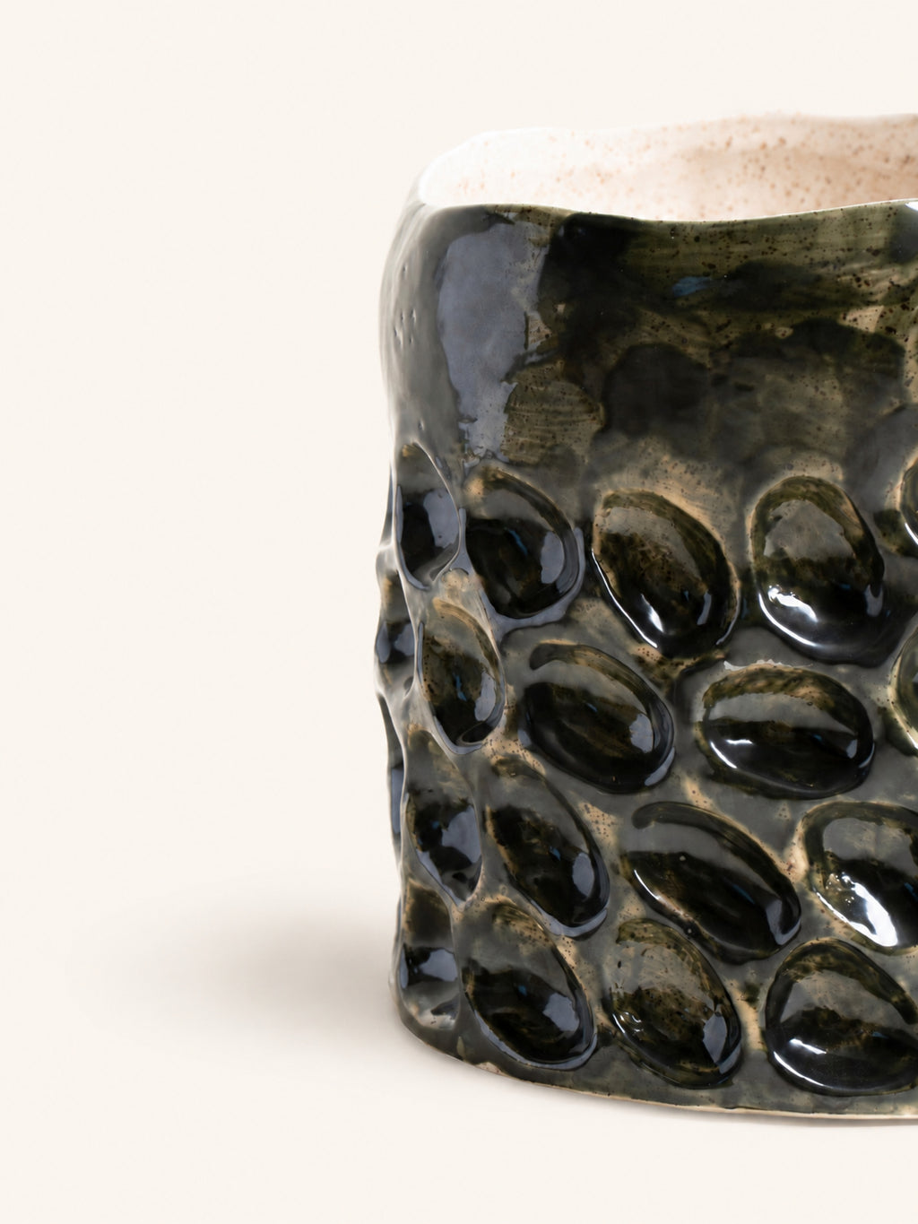 BOSSANOVA - pot - stoneware - DIA 26,5 x H 25 cm - dark green
