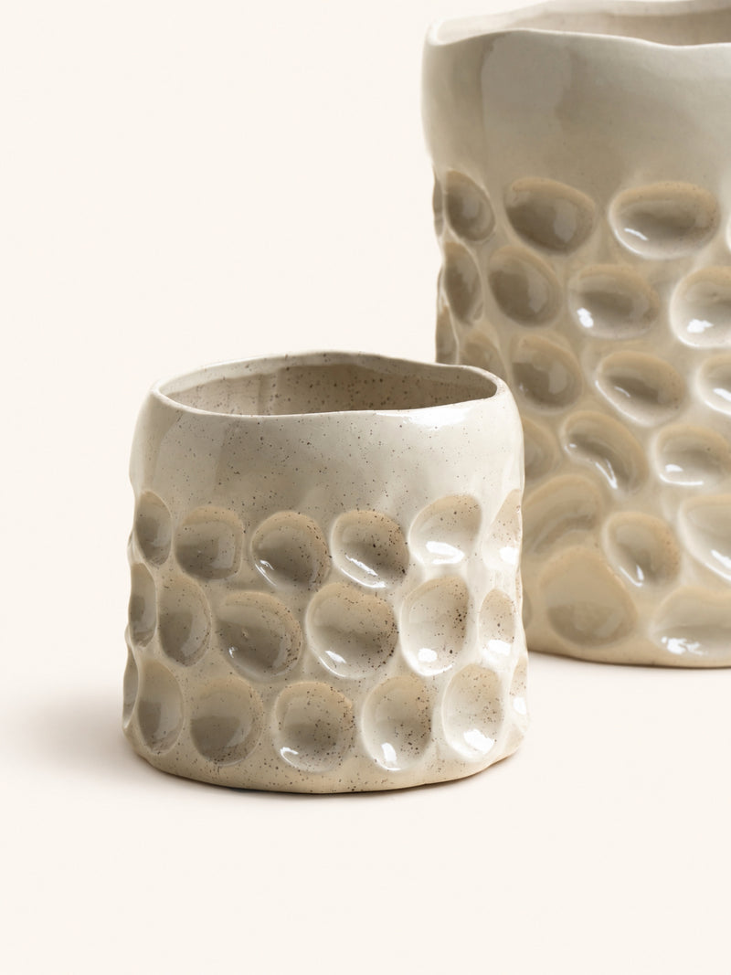 BOSSANOVA - pot - stoneware - DIA 21 x H 19 cm - ecru