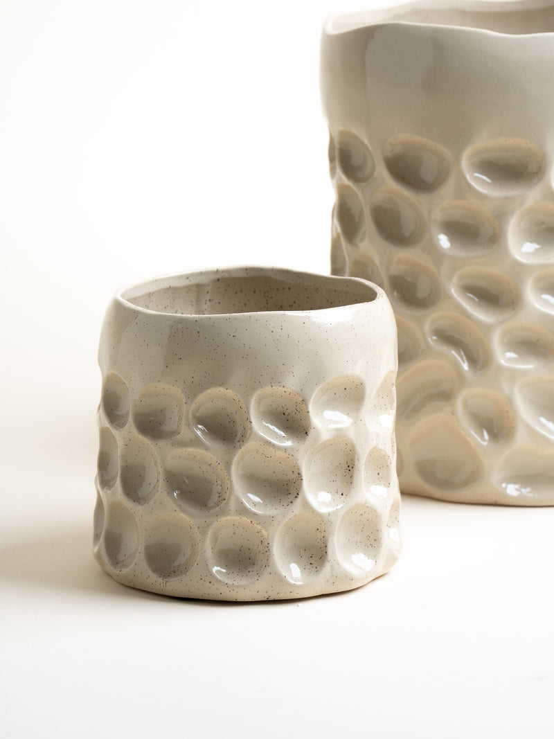 BOSSANOVA - pot - stoneware - DIA 29 x H 34,5 cm - ecru