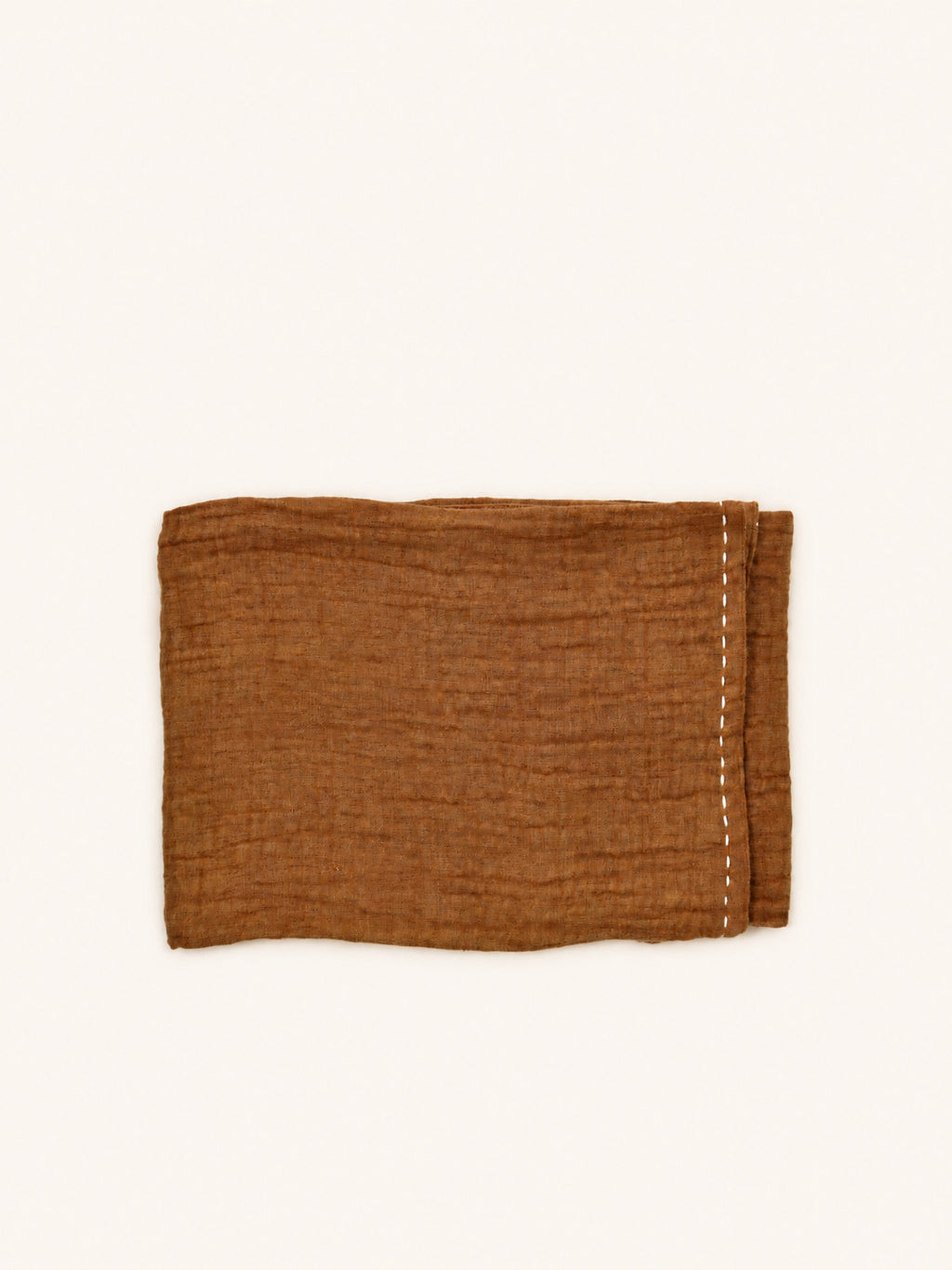 PAMBA - Plaid - Baumwolle - L 170 x W 130 cm - Senfgelb
