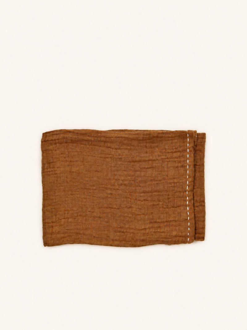 PAMBA - throw - cotton - L 170 x W 130 cm - mustard