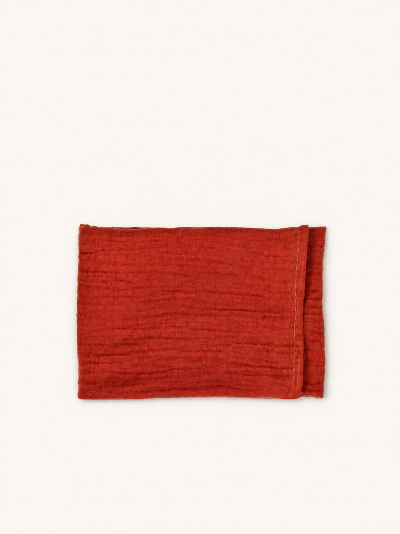 PAMBA - plaid - cotton - L 170 x W 130 cm - paprika
