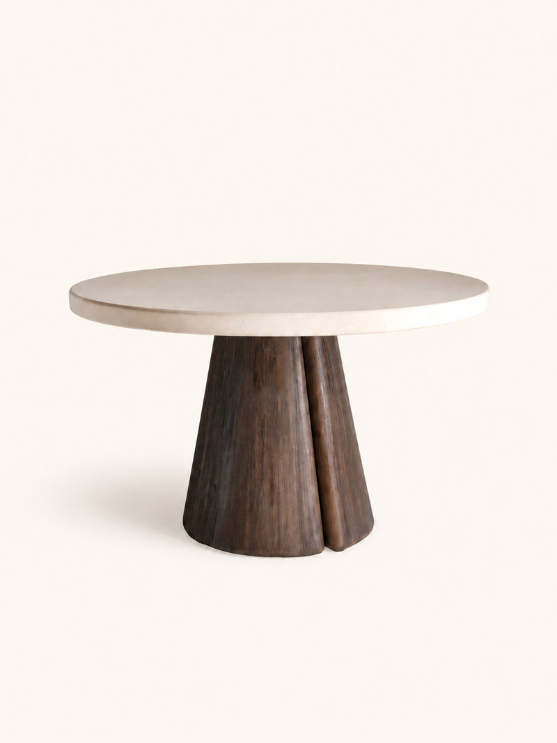 AUREN - dining table - fiber cement - DIA 115 x H 76 cm - off-white