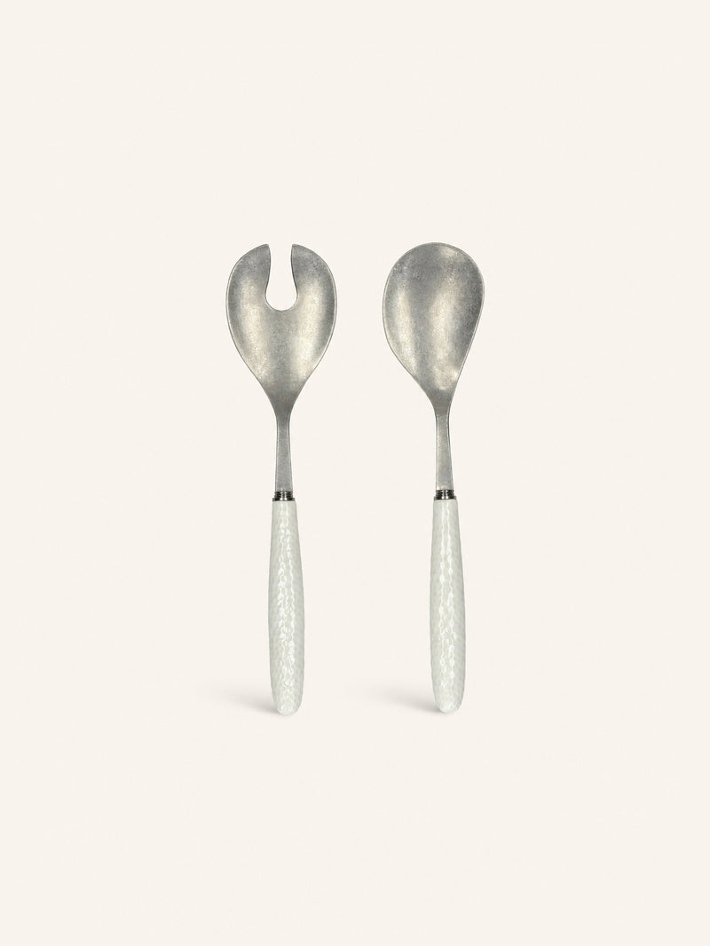 CEZANNE - set/2 serving cutlery - stainless steel - off-white