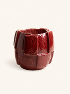 CUBOID - maceta - gres - DIA 41,5 x H 39 cm - rojo oscuro