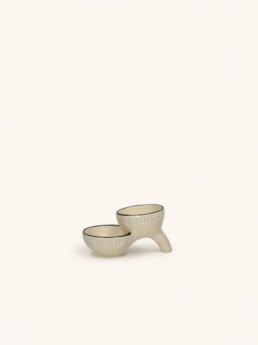MEET THE KUTI'S - Tapasschale - Steingut - L 12,5 x W 7,5 x H 7 cm - Elfenbein