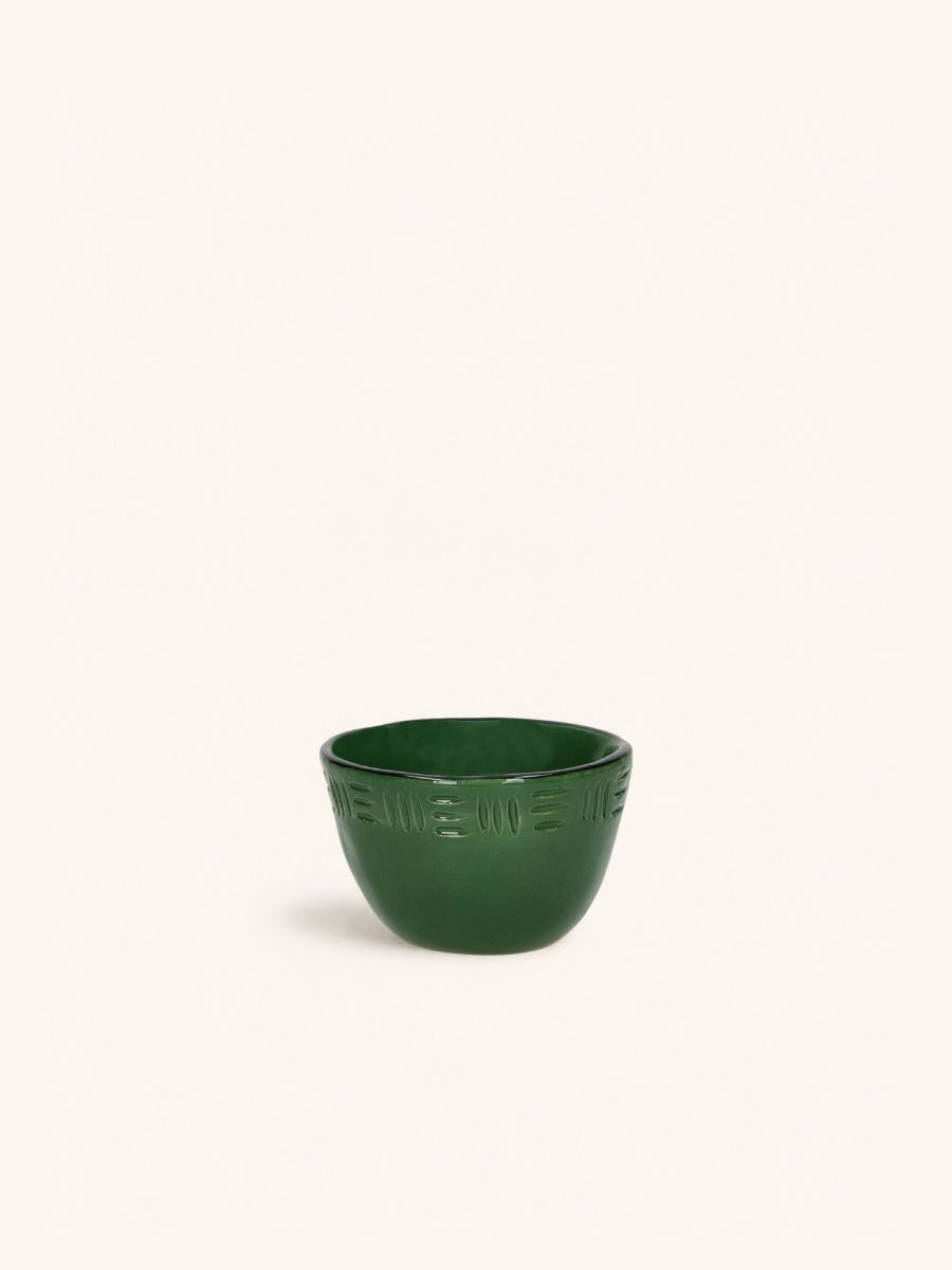 MEET THE KUTI'S - mini cuenco - gres - DIA 9,5 x H 6 cm - verde oscuro