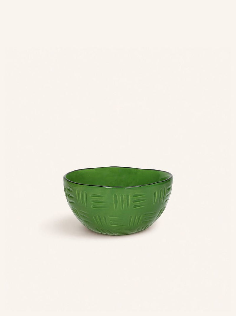 MEET THE KUTI'S - serving bowl - stoneware - DIA 17 x H 8,5 cm - green