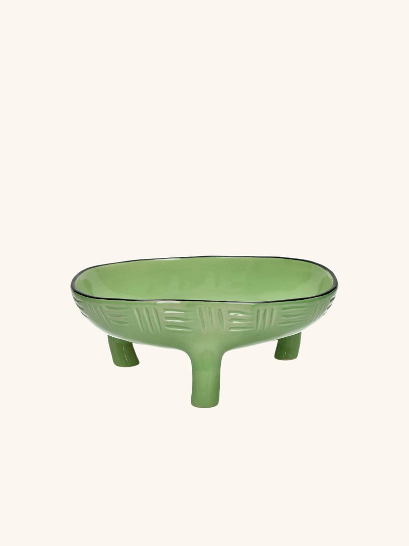 MEET THE KUTI'S - decorative dish - stoneware - DIA 28 x H 11,5 cm - light green