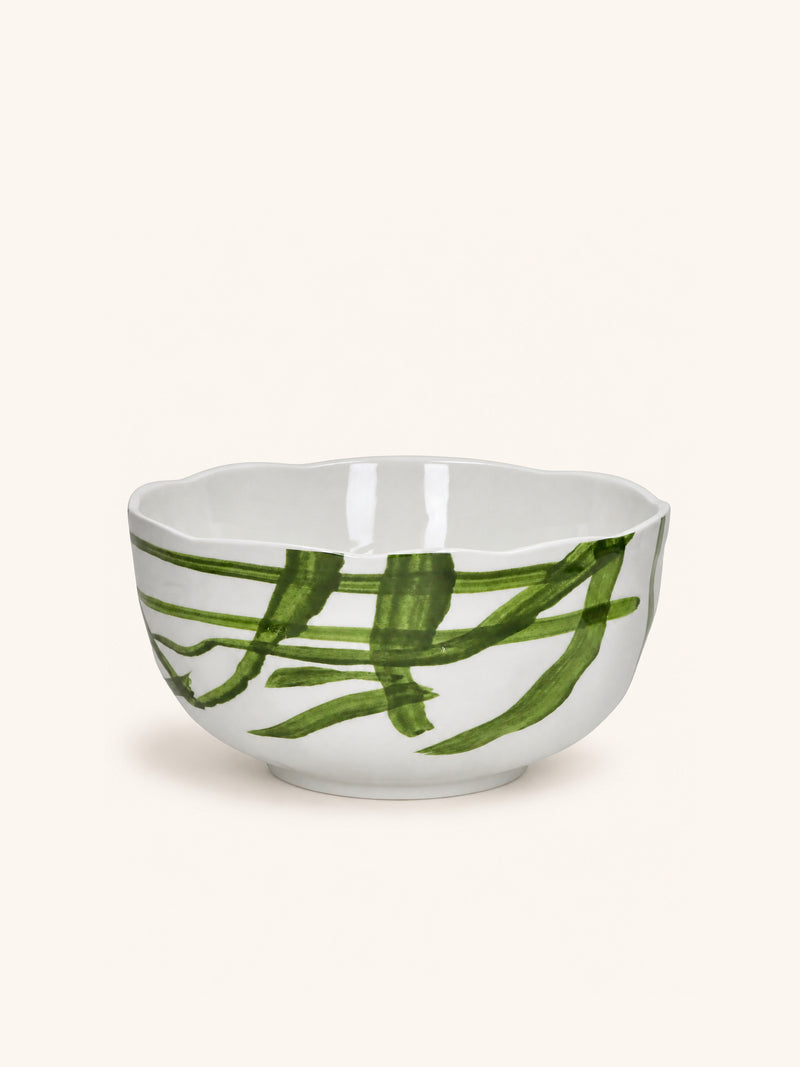 WEVE - salad bowl - porcelain - DIA 24 x H 11,5 cm - green
