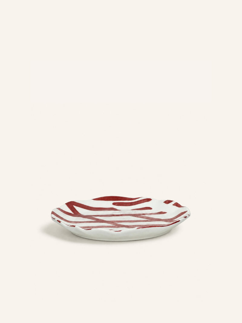 WEVE - dessert plate - porcelain - DIA 20,3 x H 2 cm - red