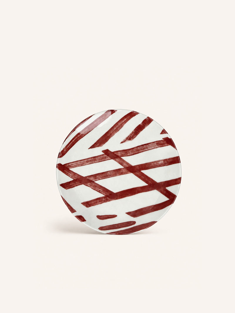 WEVE - dessert plate - porcelain - DIA 20,3 x H 2 cm - red