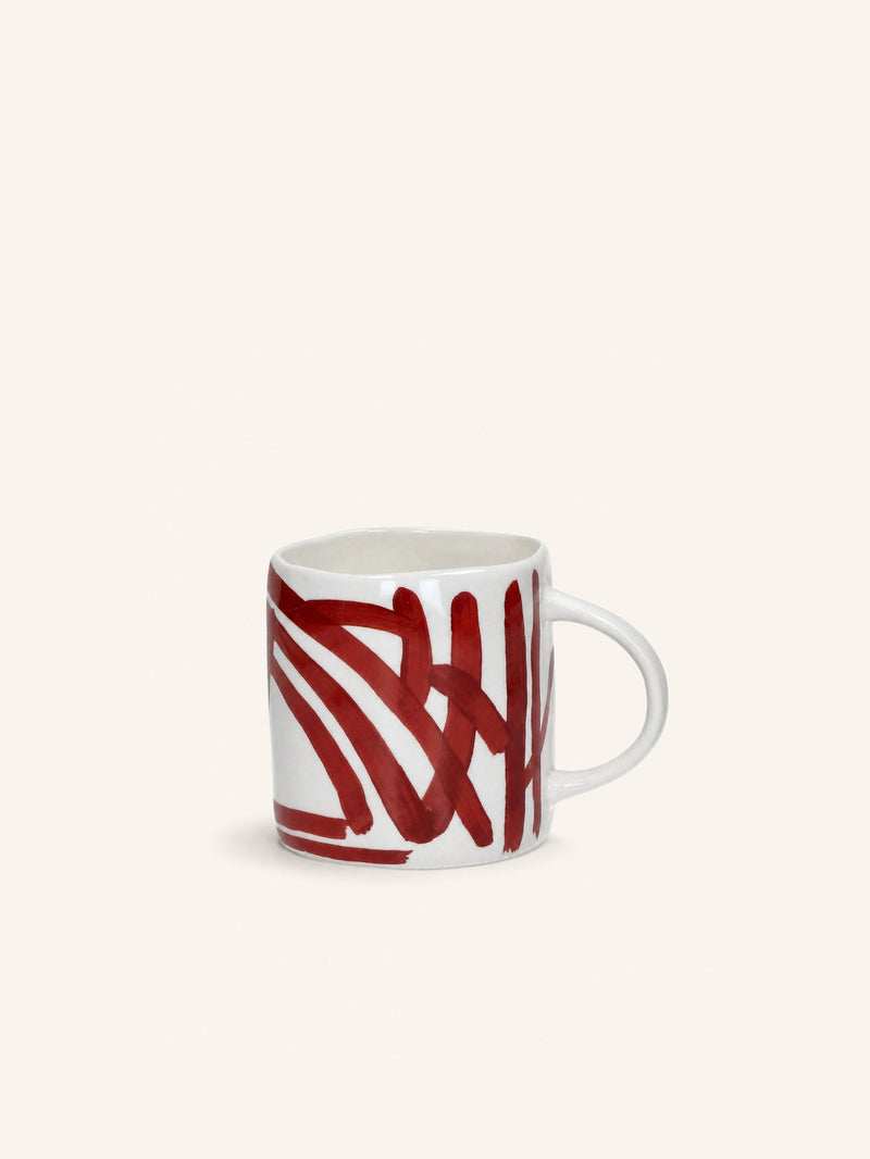 WEVE - mug - porcelain - L 12 x W 8,5 x H 9 cm - red